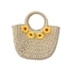 thumbnail image 2 of Bolso de mano bohemio tejido a mano con asa superior, estilo informal, de verano Beige, 2 of 9