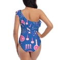 thumbnail image 5 of Goofa Science Experiment Pattern Women's One Piece Swimsuits Tummy Control Bathing Suits Asymmetric One Shoulder Swimwear-Large, 5 of 6