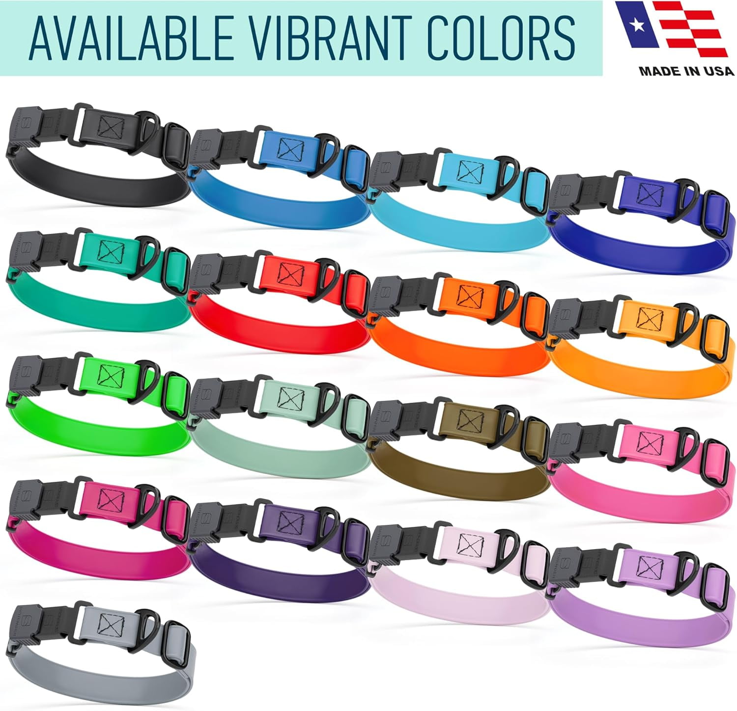 Waterproof Dog Collar with  Stainless Steel Quick Release Buckle – Heavy Duty Tactical Durable Collar for Dogs – Comfortable and Safe Pet Collar W1 L 15-25"