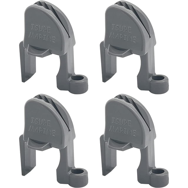 4 Pcs Boat Fender Clips Boat Quick Adjust Pontoon Boat Square Rail Fender Cleats/Clips/Hanger for Bumpers