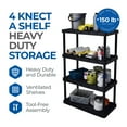 thumbnail image 3 of Gracious Living 4 Shelf Knect A Shelf Ventilated Heavy Duty Storage Unit, Black, 2 Pack, 3 of 11