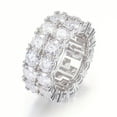thumbnail image 6 of APIPEE 9/13MM Full Moissanite Synthetic 2 Colors Iced Out Five-Row Ring Hypoallergenic VVS1 Clarity Band Hiphop Rapper Party Anniversary Men Women Birthday Gift Engagement Wedding X0 A0 S0, 6 of 8