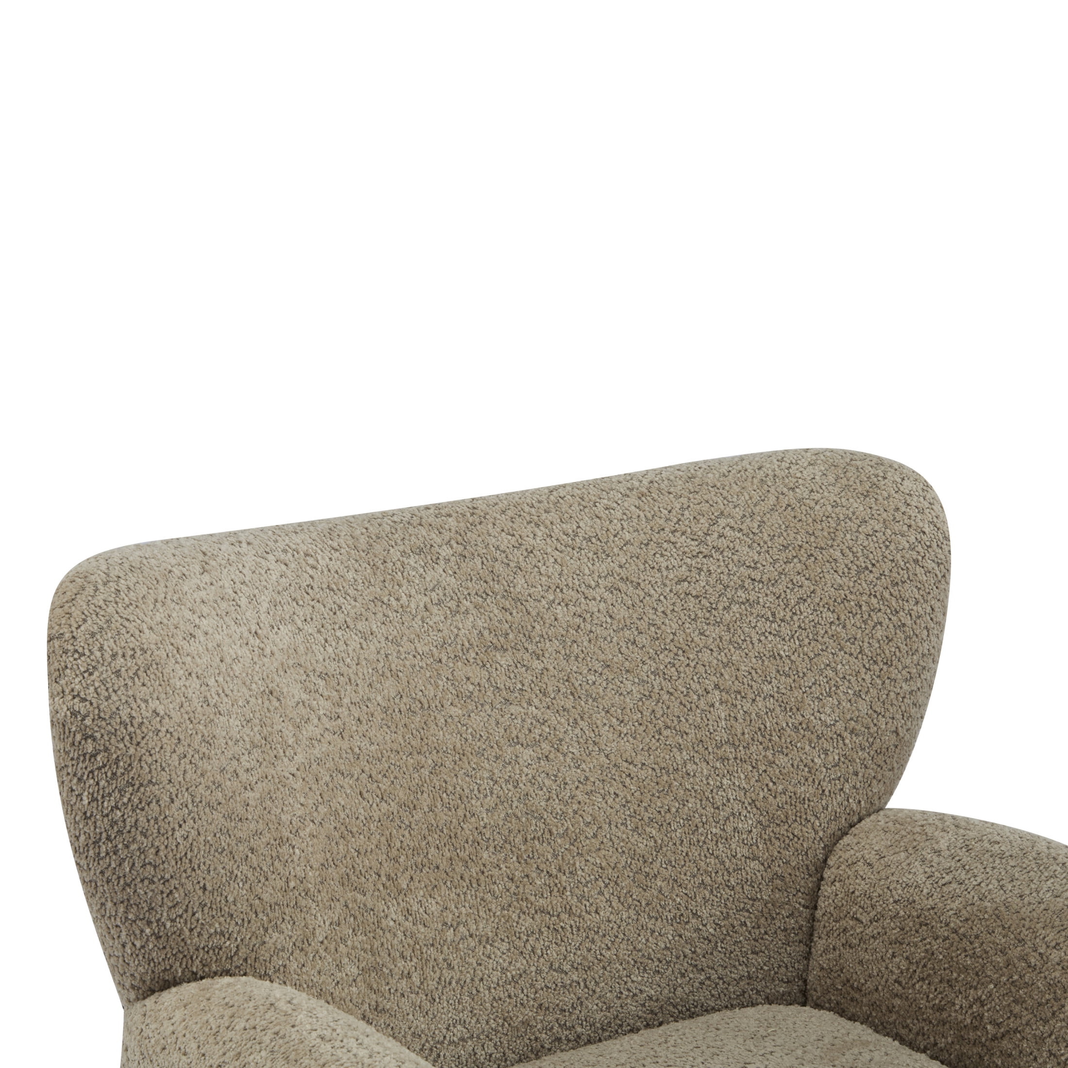 Christopher Knight Home Wingback Chair, Boucle Upholstered Accent Chair with Solid Wood Legs, Light Brown