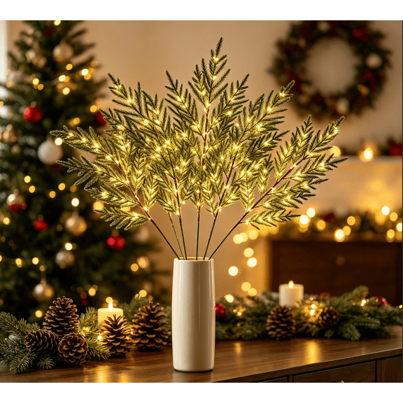5 pack Lighted branches for Vases, Battery Operated, 35'', Artificial Bendable Warm LED Tree Lights Branches for Christmas Home Garden Indoor Outdoor Décor