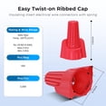 thumbnail image 2 of Conectores de cable SUTETLW, 600 piezas, eléctricos con alas rojas, 18-8 AWG, 2 of 7