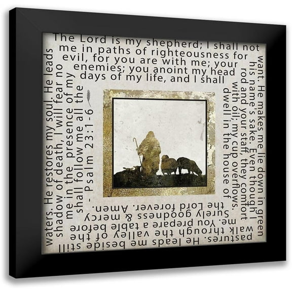 Hogan, Melody 12x12 Black Modern Framed Museum Art Print Titled - Gold Foil Scriptures 2