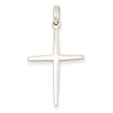925 Sterling Silver Polished Cross Polished Charm Pendant 35mmx20mm