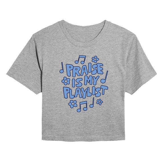 Instant Message - Praise Is My Playlist Cropped Graphic T-Shirt