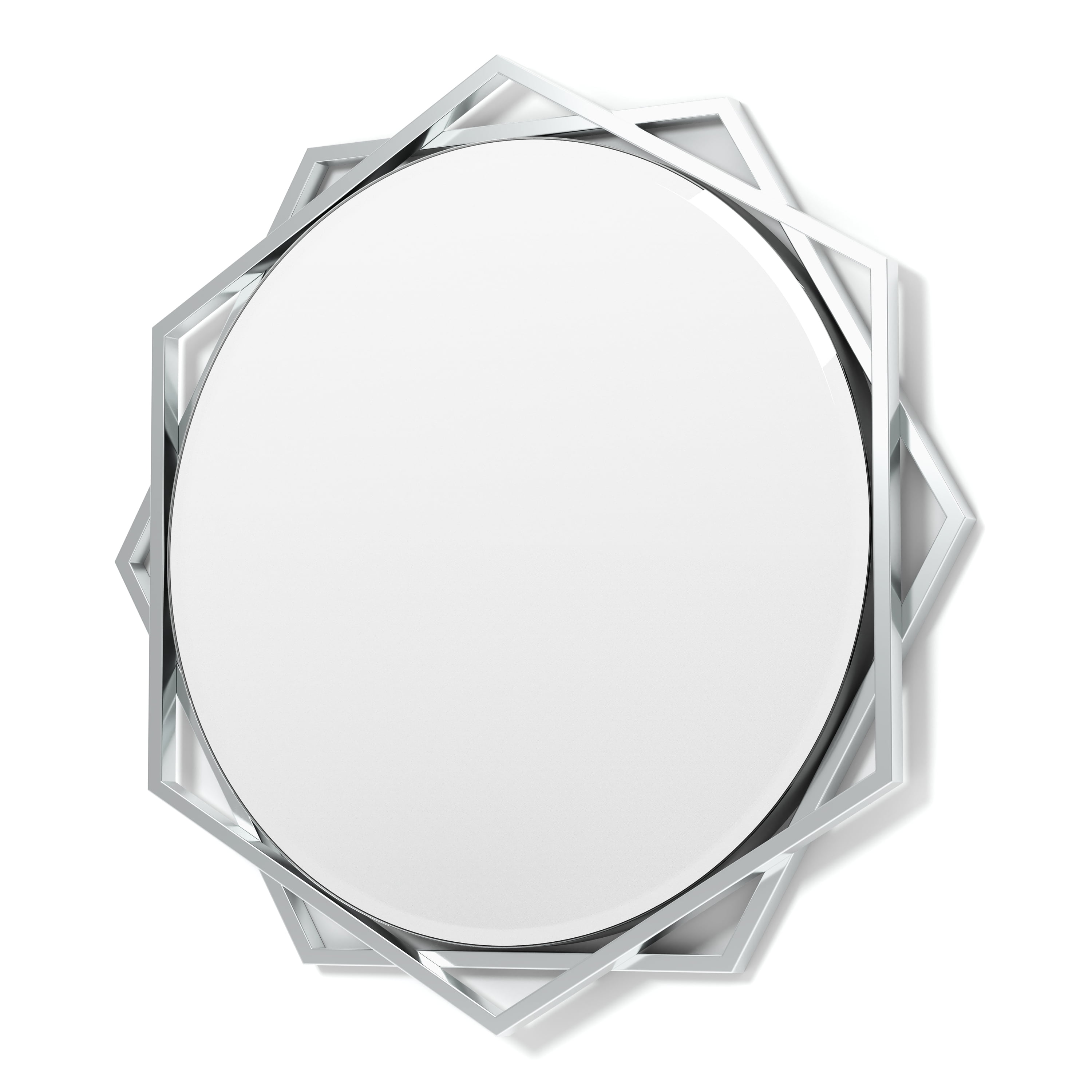 Furniture of America Aquila Contemporary 5mm Beveled Wall Mirror, Chrome