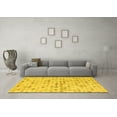 thumbnail image 3 of Ahgly Company Indoor Square Abstract Yellow Modern Area Rugs, 3' Square, 3 of 4