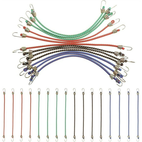 12 Pack Small Bungee Cords with Hooks 10 Inch Multicolor Rubber Bungee Straps for Bicycle Roof Rack Hang Outdoor Tent,1 set * small bungee cords