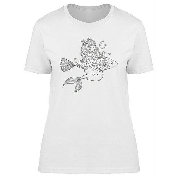 Cartoon Little Mermaid T-Shirt Women -Image by Shutterstock, Female Medium