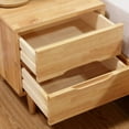 thumbnail image 3 of FETCOI Mid Century Wood Nightstand, Walnut Finish Bedroom Storage Drawer and Shelf with 2 Large Storage Drawers, Rustic Square Bedside End Table Side Table (Natural), 3 of 7