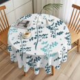 thumbnail image 3 of Farm Teal Green Leaves Round Tablecloth 54 inches Country Style Plant Leaf Rustic Floral Waterproof Oil-Proof Table Cloth Round Table Cover for Holiday Party Picnic Dinner Decor Indoor Outdoor Use, 3 of 9