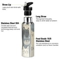 thumbnail image 3 of Yayeee 20oz Insulated Water Bottle Double Wall Stainless Steel with Flip Straw Lid, Blue Cute Cats, 3 of 7