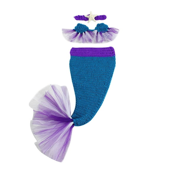 HONITANO 1 Set Mermaid Costume Knitted Photography Props Woolen For Newborn Photo Shoot 11.8x9.8x1.9in