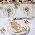 thumbnail image 2 of Cloth Napkins Set of 2 - 20x20 Inches, Happy Easter Bunny Washable Reusable Table Napkins, Spring Floral Wooden Pink Plaid Soft & Absortbent Dining Napkin for Party Wedding Hotel Restaurant, 2 of 8