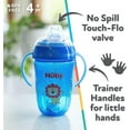 thumbnail image 3 of Nuby 2 pack Comfort Trainer 2 Handle Cups with 360 Weighted Straw and Soft Silicone Spout, 9 Oz, Blue Lion and Red Monkey, 3 of 9
