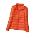 thumbnail image 2 of Chaqueta de plumón ligera para mujer, cuello alto corto, ajustada, para otoño e invierno, abrigo de mujer de talla grande, 2 of 5
