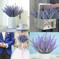 thumbnail image 4 of Xiao Hua 12 manojos de flores artificiales de lavanda de plástico sintético morado (morado grisáceo), 4 of 5