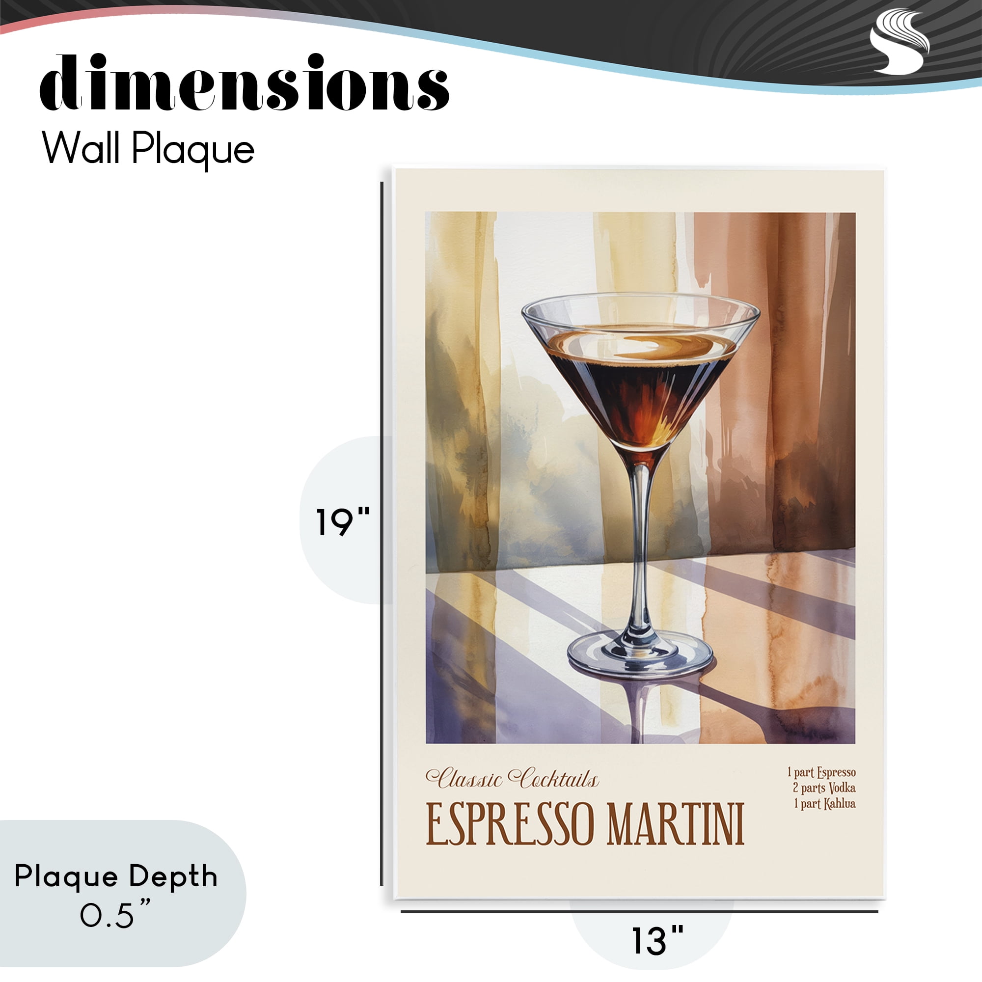 Stupell Industries Espresso Martini Sun Reflection Wall Plaque Art, design by Andreas Magnusson