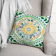 thumbnail image 3 of Creative Products Large Yellow and Green Folk Pattern 20x20 Indoor / Outdoor Pillow, 3 of 3