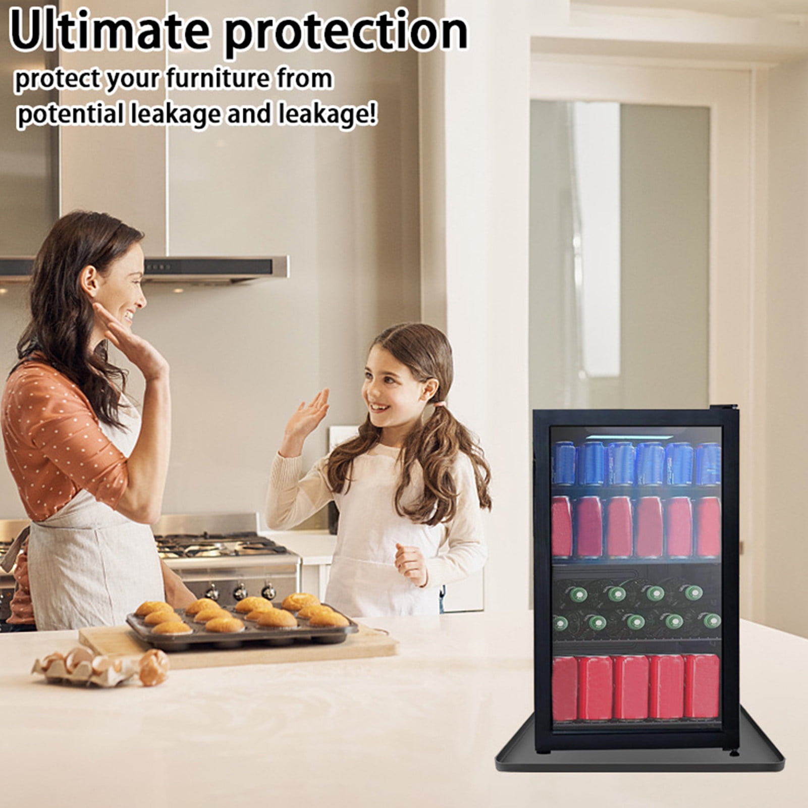 Homerr Drain Mat for Small Appliances Washing Machine Mat for Leaks Silicone Drain Mat for Mini Fridges Washers Dryers Leak-proof Pet Feeding Mat Floor Protection Tray Multifunctional Work Mat