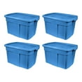 thumbnail image 1 of Open Box Roughneck 25 Gal Stackable Storage Container, Heritage Blue (4 Pack), 1 of 5