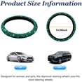 thumbnail image 2 of YISITIAN Bling Steering Wheel Cover, Crystal Diamond Steering Wheel Protector for Women Girls, 14-15 Inch Sparkling Rhinestone Decor Accessories, Universal Fit for Most Cars, SUVs, CJ919-49024, 2 of 6