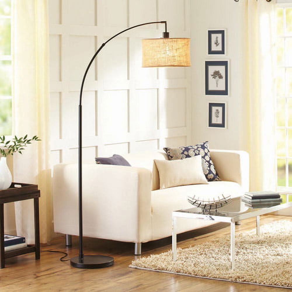 Better Homes & Gardens Burlap Bronze Arc Floor Lamp with Bulb Included - image 2 of 4
