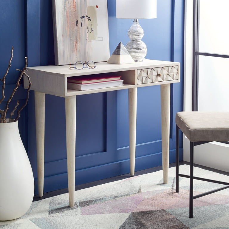 White and brass writing desk online