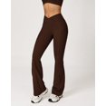 thumbnail image 6 of PISONIC Women Two Piece Workout Sets Cross Back Sports Bras Matching High Waist Flared Leggings Gym Yoga Outfits, 6 of 8