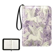 400 Pockets Trading Cards Album,Card Binder 4-Pocket, Cards Collector Album Holder Fits 400 Cards with 50 Removable Sheets White Unicorns and Pegasi