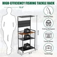 thumbnail image 2 of Miekor Fishing Rod Storage Rack with Pegboard, Rolling Tackle Organizer Cart, Multi-Tier Fishing Gear Stand for Rods, Reels, Tackle Boxes & Bags, Heavy Duty Metal Holders with Lockable Wheels No0398, 2 of 9