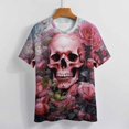 thumbnail image 4 of Skull T-Shirt O Neck Retro Print Big Size T-Shirts Short Sleeve Tees Womens Pretty Design, 4 of 5