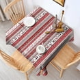 thumbnail image 2 of Red Christmas Folk Pattern Square Tablecloth,Waterproof Square Table Cover,Wipeable Spillproof Washable Table Cover for Home Kitchen Party Decor 42"X42"(107x107cm), 2 of 6