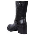 thumbnail image 2 of Kenneth Cole BLACK LEATHER Women's Janice Block Heel Boots, US 9M, 2 of 4