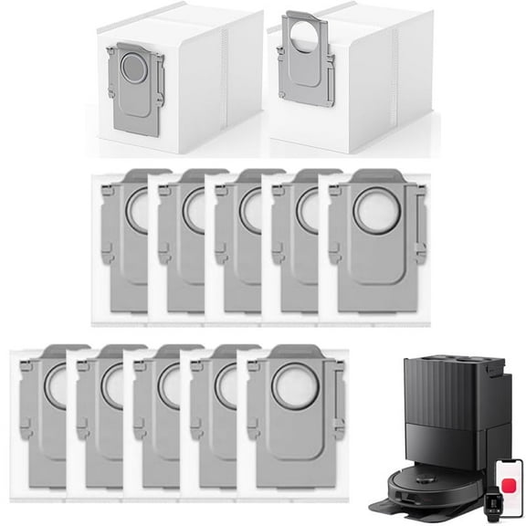 12 Pack QV 35S Dust Bags Replacement for Roborock QV 35S, Qrevo S5V, QV35A, Saros 10/10R, Z70, Qrevo, Q Revo/S, Qrevo Pro/Plus/MaxV, Master, Curv, Edge/S5X/S5A, S8 MaxV/Max Ultra Robot Vacuum Cleaner