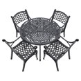 5 Piece Outdoor Patio Dining Table Set for 4Person Cast Aluminum