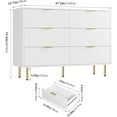 thumbnail image 2 of Garvee Modern Fluted 6-Drawer Dresser – Large White Wood Chest of Drawers with Gold Handles, Bedroom Storage Organizer for Clothes & Essentials, Stylish Dresser for Living Room, Hallway & Entryway, 2 of 7