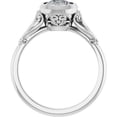 thumbnail image 4 of Delicate Seven Stone Diamond Ring, Bezel Set Diamond Engagement Ring, Solitaire Diamond Ring For Her, 14K White Gold Plated, 2.1 Ct Simulated Diamond, Anniversary Gift Ring For Wife, 4 of 5
