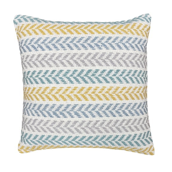 LR Home Ariya Yellow/Green Chevron Cotton Adult Decorative Throw Pillow