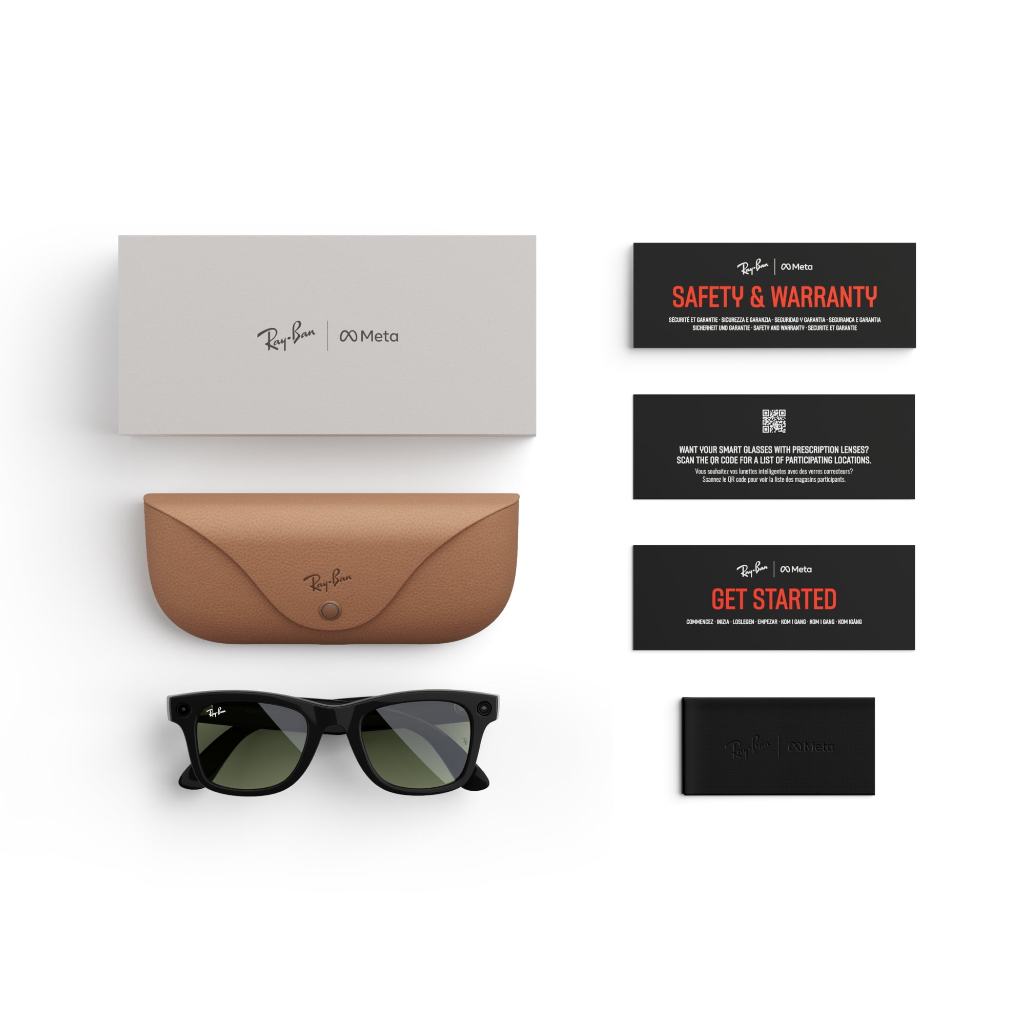 Ray-Ban Meta (Gen 1), Wayfarer, Shiny Black, Green Lenses | Smart AI Glasses