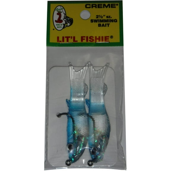 Crème Pro Lit'l Fishie Swim Bait Lure , Blue, 2 Count