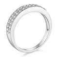 thumbnail image 3 of Wellingsale Ladies Solid 14k White Gold Polished CZ Cubic Zirconia Pave Wedding Band - Size 6.5, 3 of 6