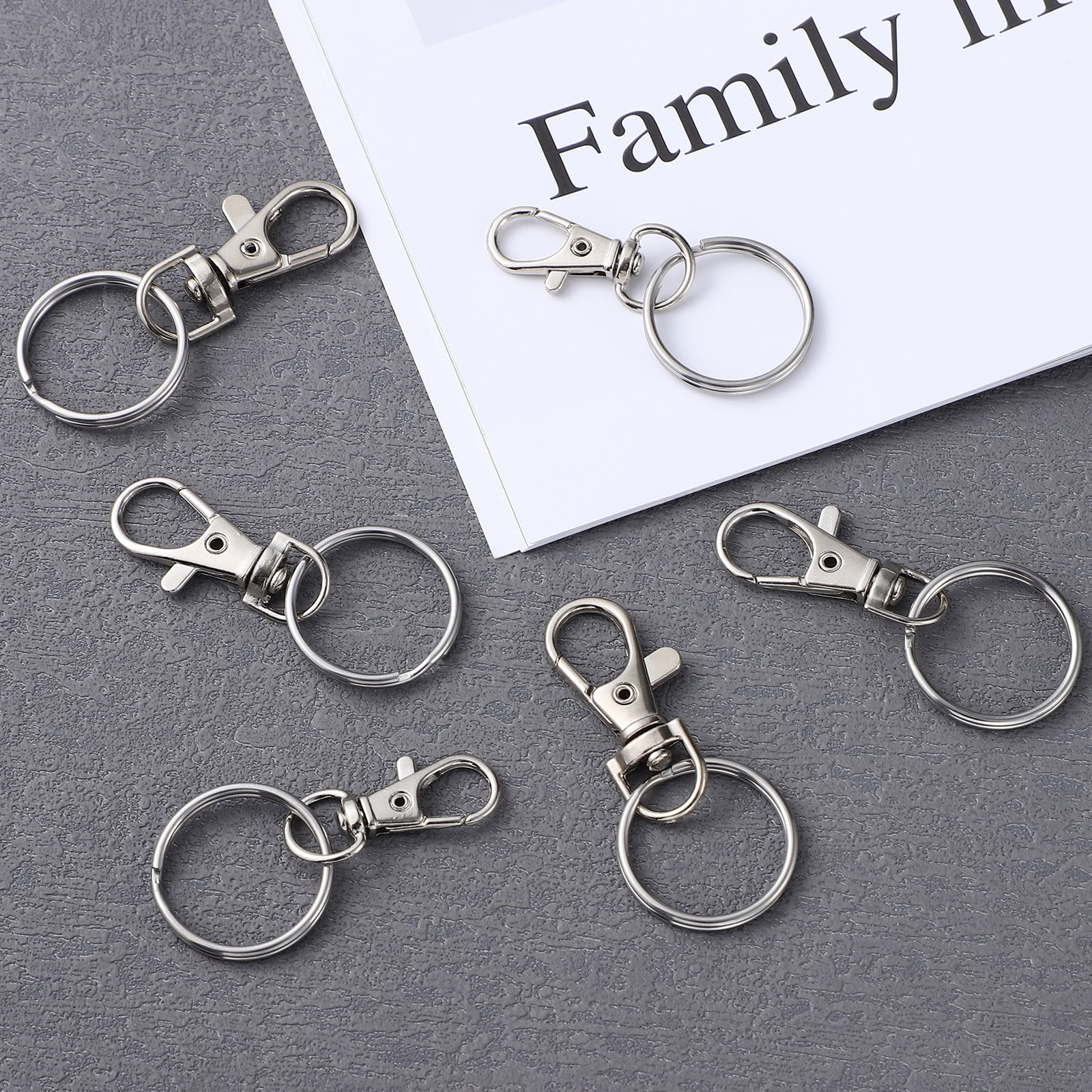 CRILSTYLEO Round Key Rings with Snap Hooks, Versatile and Secure, 90Pcs