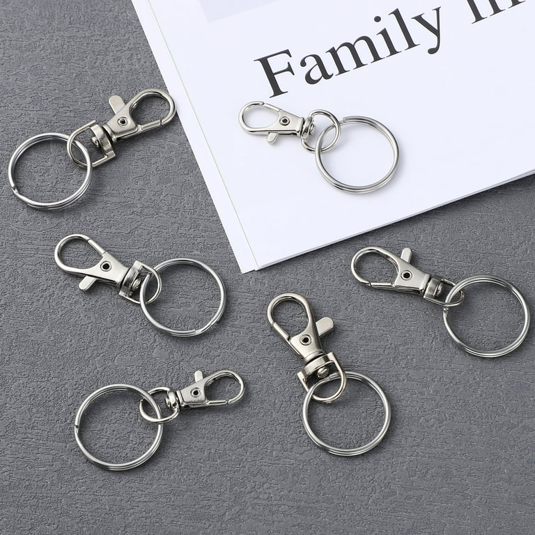 30 Pcs Swivel Snap Hooks with Key Rings Small Keyring Rings Hoops with  Lobster Claw Buckle Keys Attachments for Keys Organization and Craft Making  