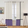 thumbnail image 2 of Farmhouse Purple Kitchen Curtains 84 Inch Length, Modern Abstract Geometric Stripes Art Grommet Top Bedroom Living Room Curtains, Light Filtering Cafe Curtain Drapes 2 Panels Set 84''x84'', 2 of 9