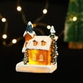 thumbnail image 1 of Decoraciones navideñas de resina, Mini casa navideña, micropaisaje, decoraciones luminosas para casa de nieve, regalos de Navidad, 1 of 4