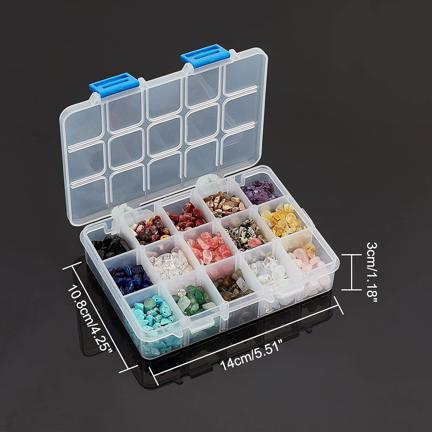 DIY Stretch Bracelets Making Kits Including 15 Colors Natural & Synthetic Gemstone Chip Beads and Flat Elastic Crystal String 5~8mm Hole: 1mm 375g/box